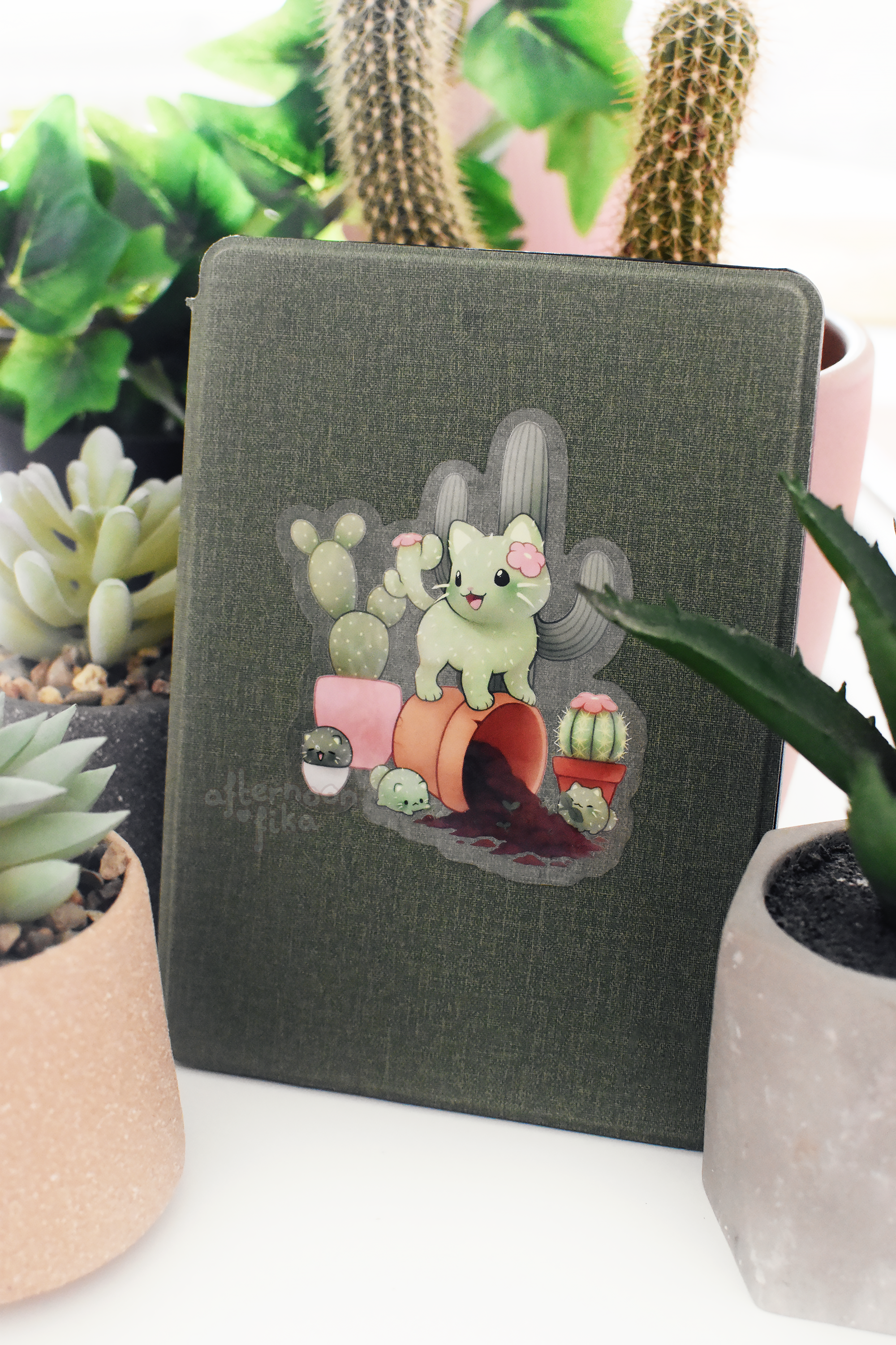 Cactus Cats Clear Sticker