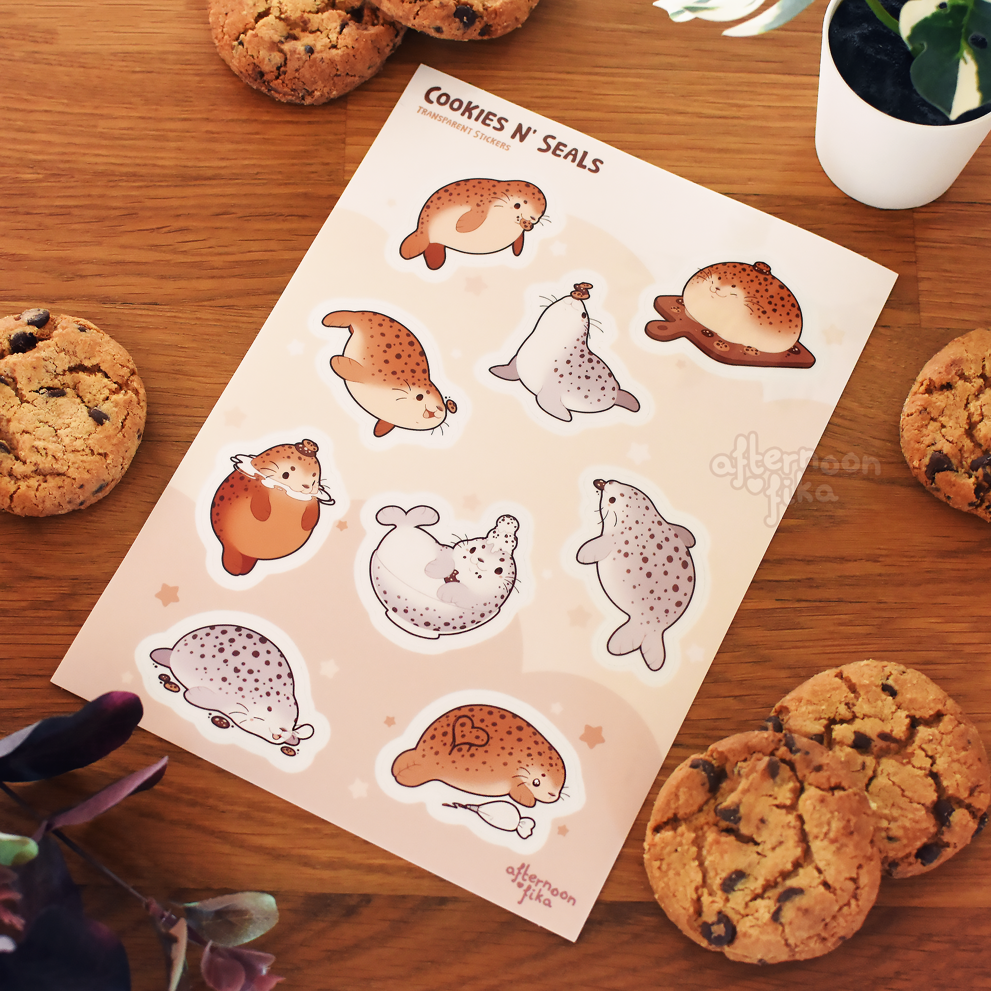 Cookies And Cream Seals Sticker Sheet