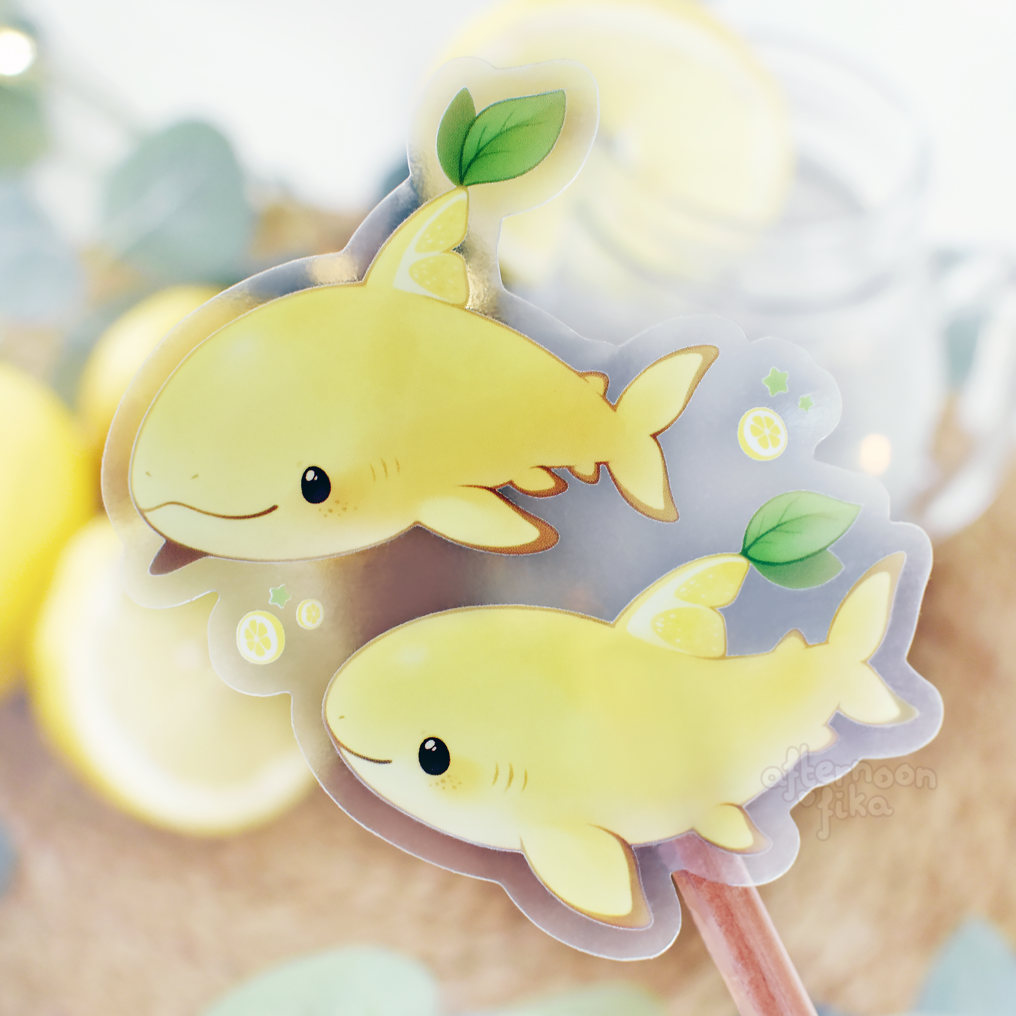 Lemon Sharks Clear Sticker