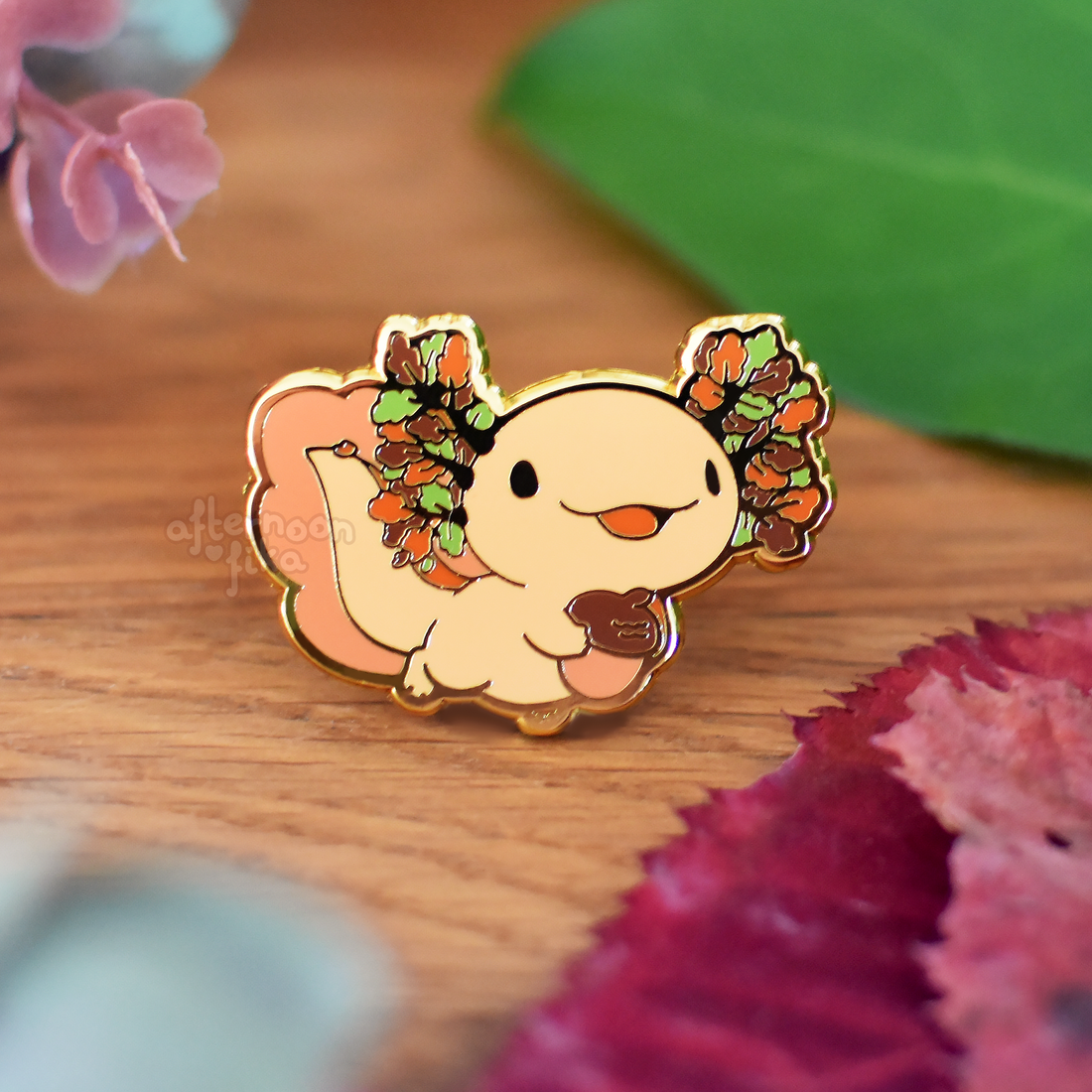 Autumn Axolotl Enamel Pin