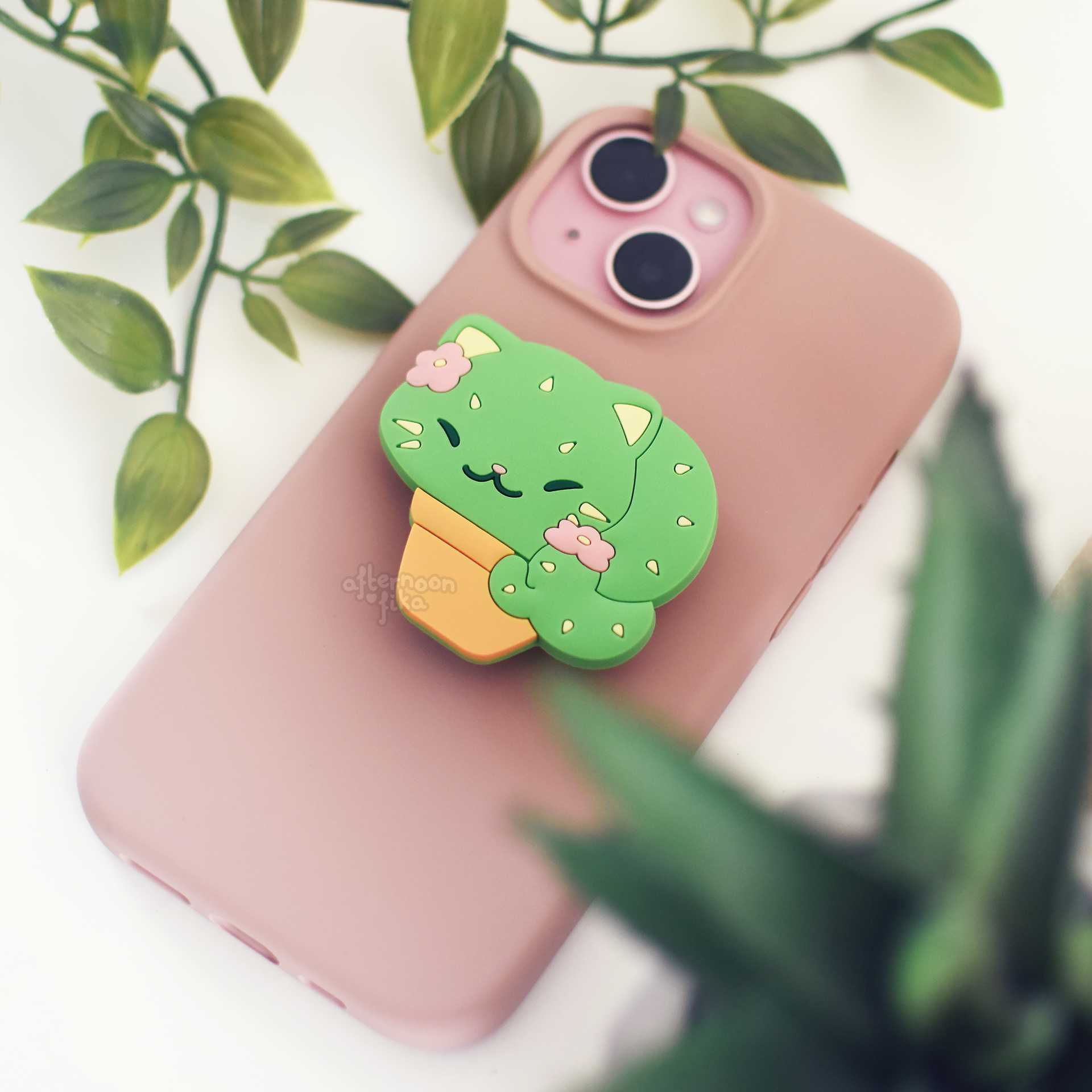 Cactus Cat Phone Grip – AfternoonFika