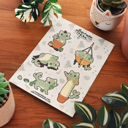 Cactus Cats Sticker Sheet