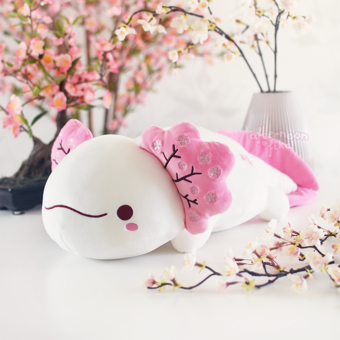 [PRE-ORDER, Ships Fall 2026] Charlotte The Cherry Blossom Axolotl Plush
