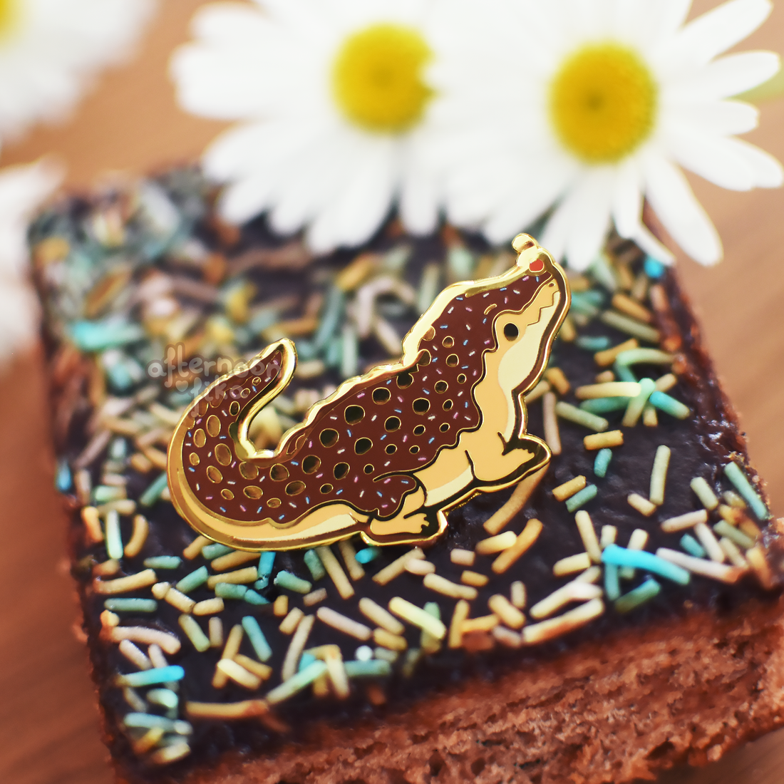 Chocolate Crocodile Enamel Pin