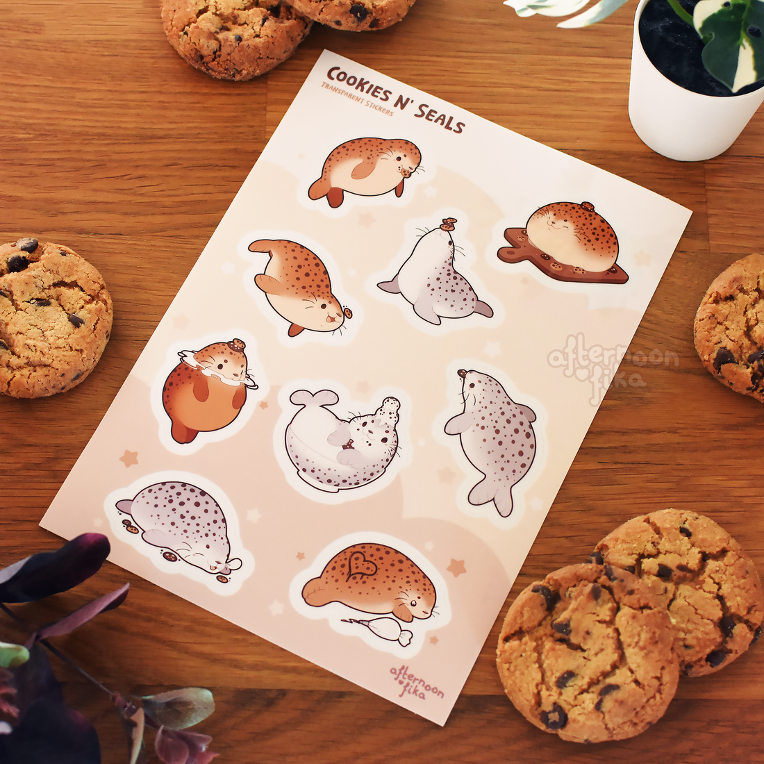 Cookies And Cream Seals Sticker Sheet