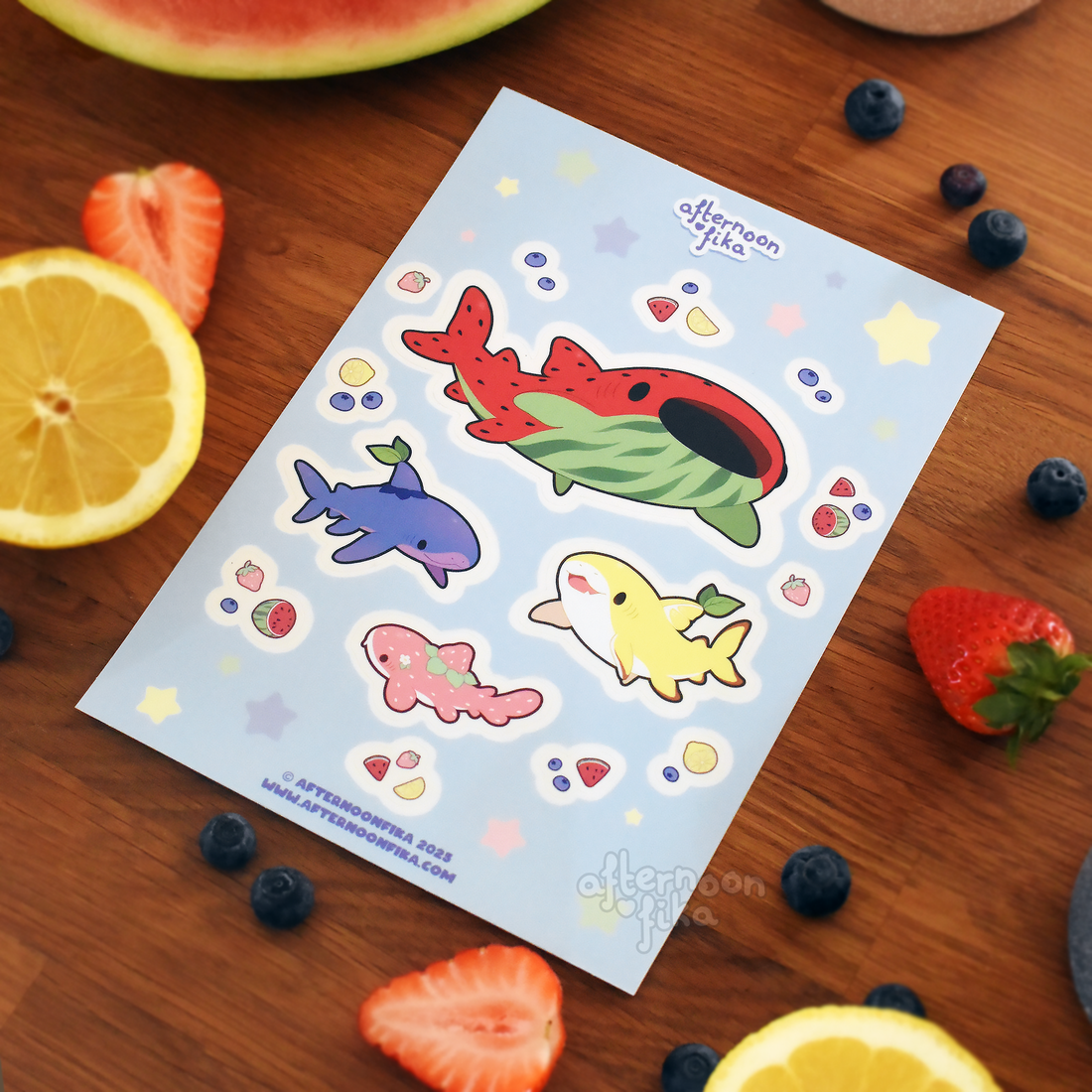 Fruit Sharks Sticker Sheet