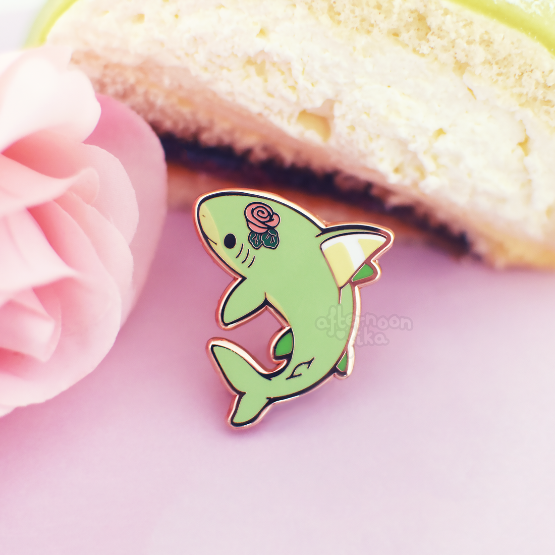 Princess Cake Shark Enamel Pin
