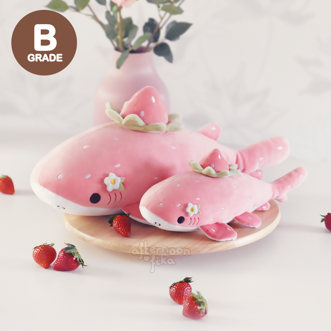 [B-GRADE] Saga The Strawberry Shark Plush