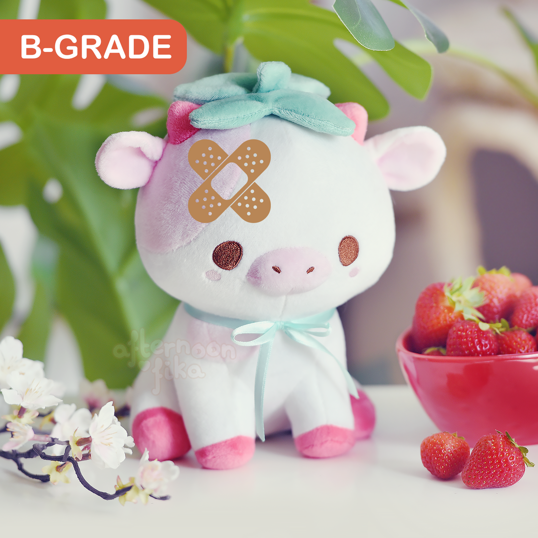 B-GRADE Sherry The Strawberry Cow Plush