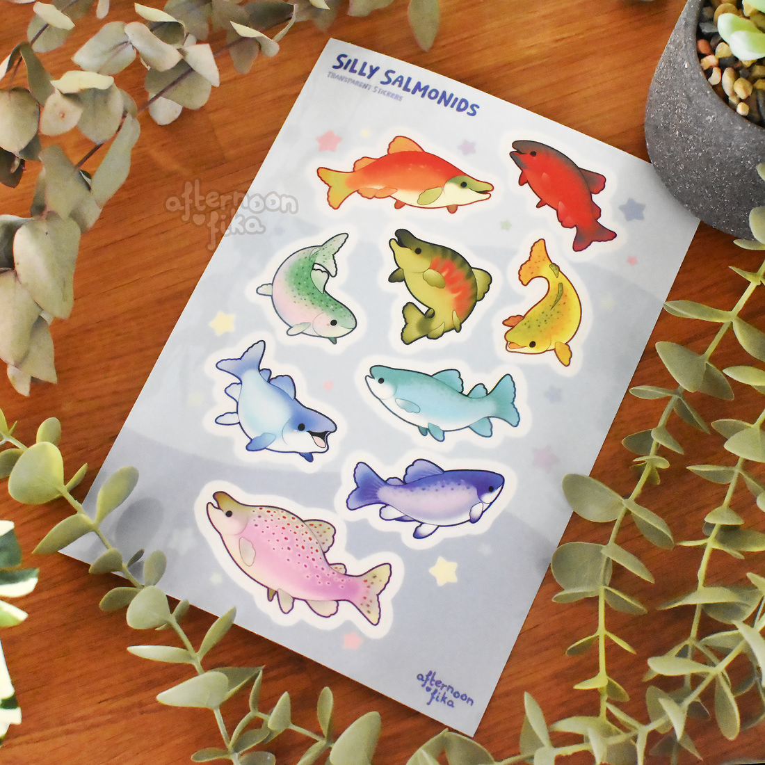 Silly Salmonids Sticker Sheet