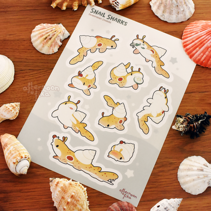 Snail Sharks Sticker Sheet