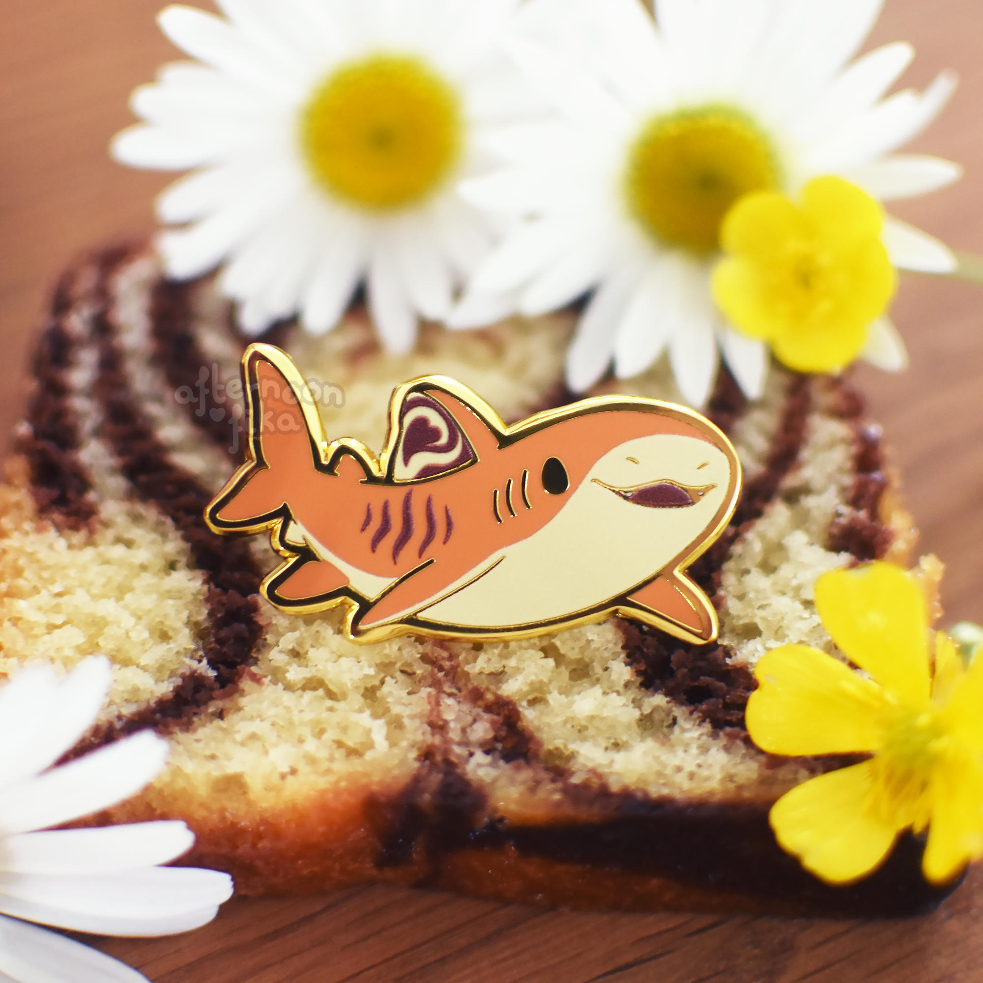 Tiger Cake Shark Enamel Pin