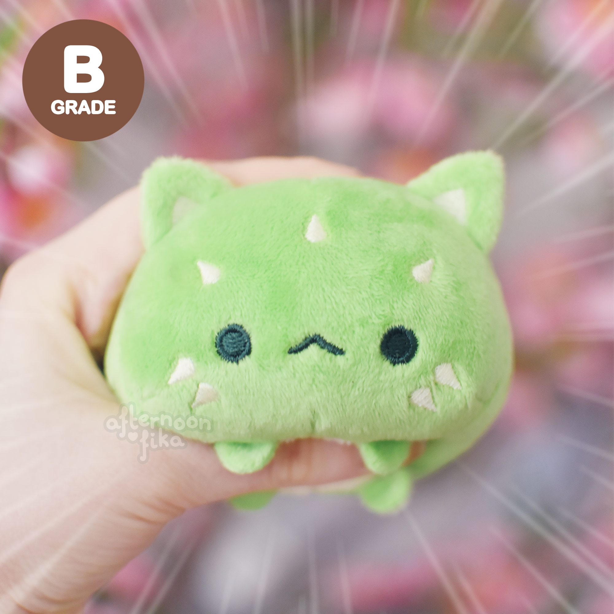 [B-GRADE] Baby Cactus Cat Keychain