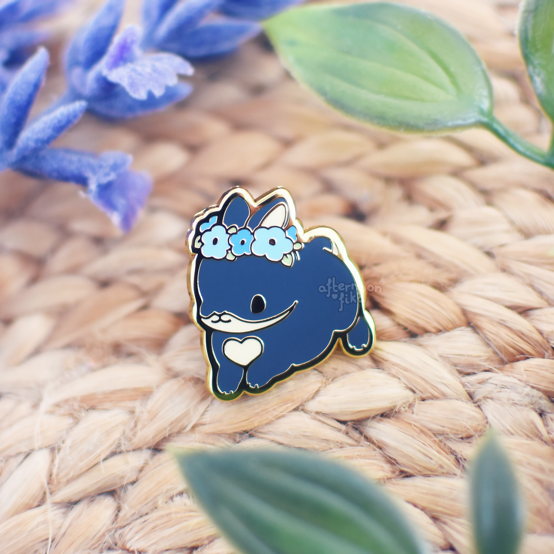 Botanical Bunny Enamel Pin BLUE