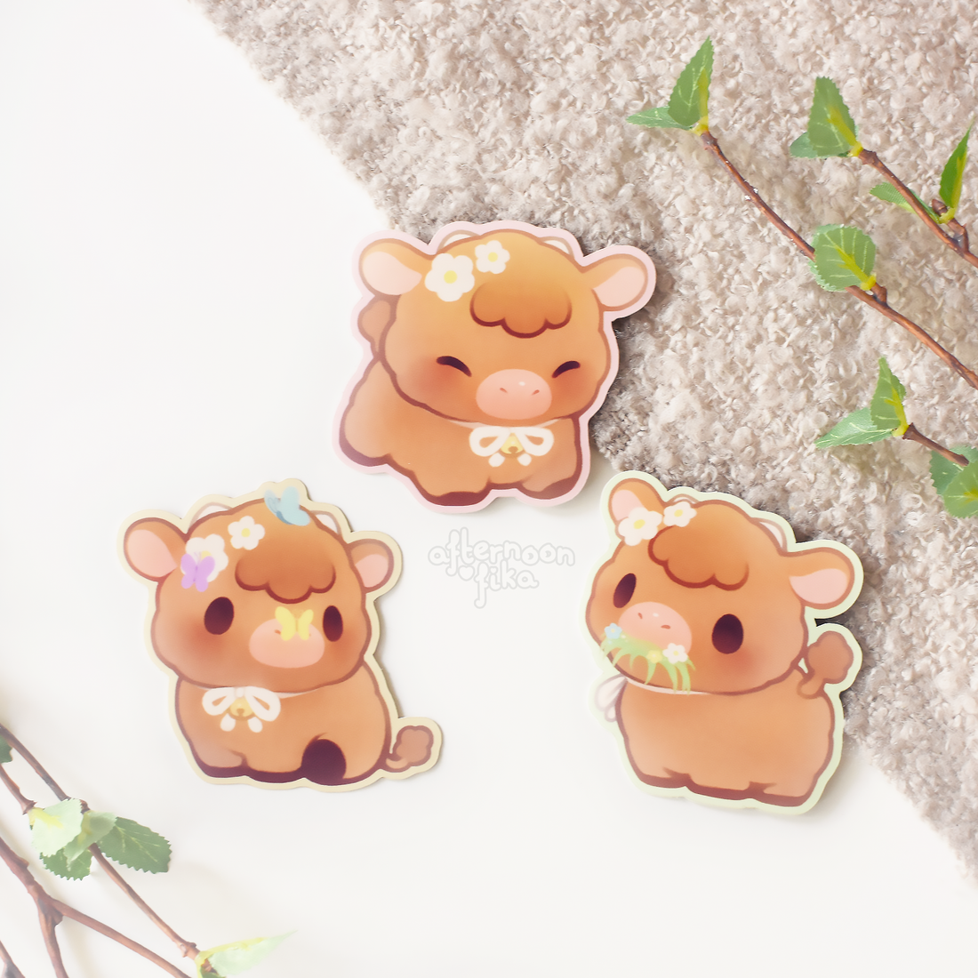 Daisy The Highland Cow Sticker Set