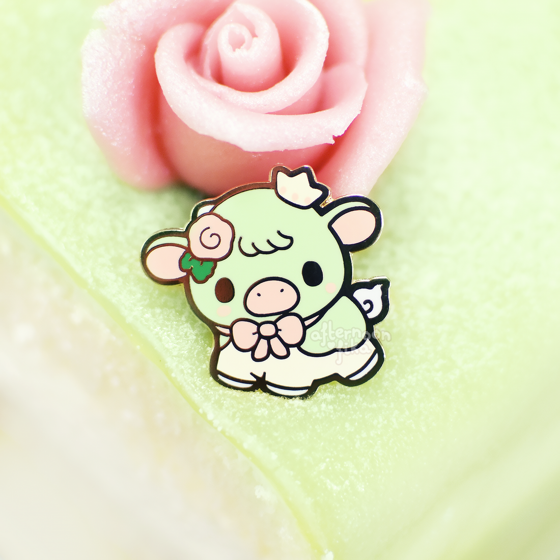 Princess Cake Cow Enamel Pin