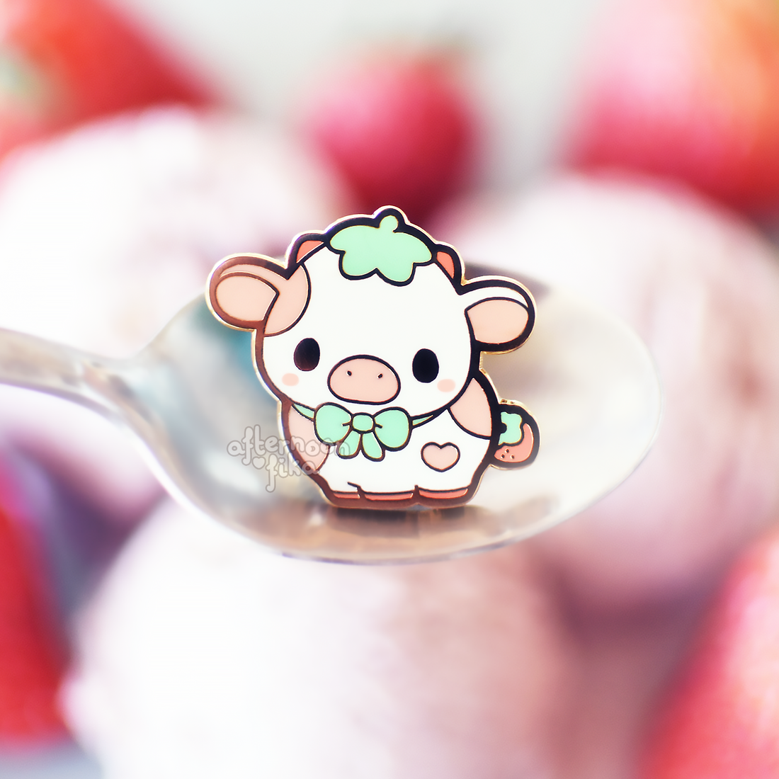 Sherry The Strawberry Cow Enamel Pin