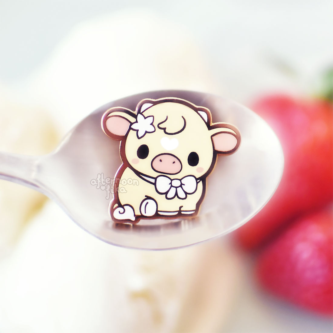 Cream The Vanilla Cow Enamel Pin